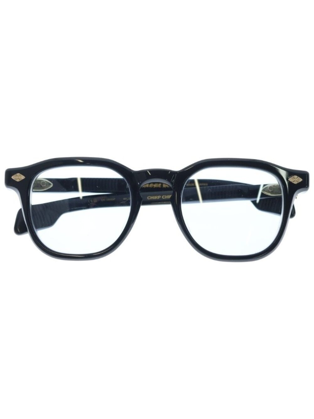 Chrome Hearts Chirp Wellington Sunglasses Black Frame Gold Eyewear